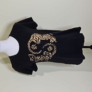 Dazey LA Black Tee-Shirt Cheetah and Tiger